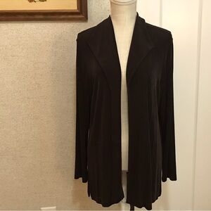 Chico’s Travelers Brown Open Front Notch Collar Jacket Cardigan Size 3 or XL